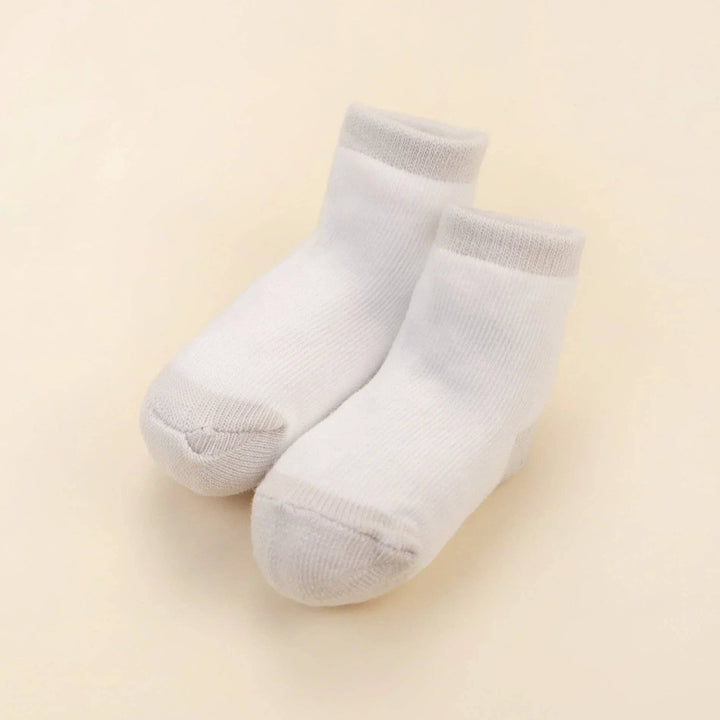 Organic Cotton Baby Socks - Grey & White