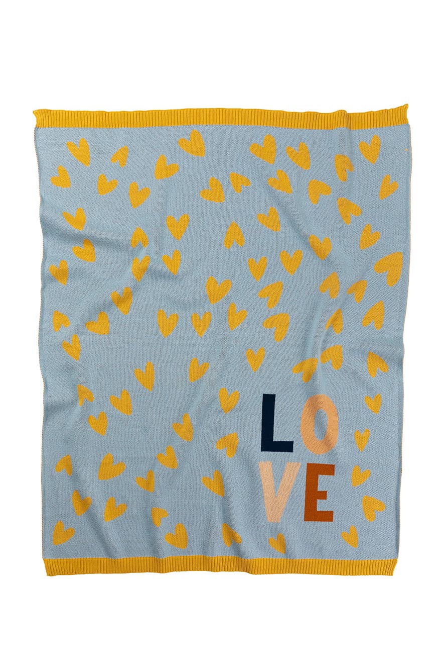Blanket | Love Heart - Blue