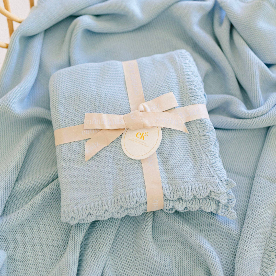 Heritage Knit Blanket | Traditional Blue