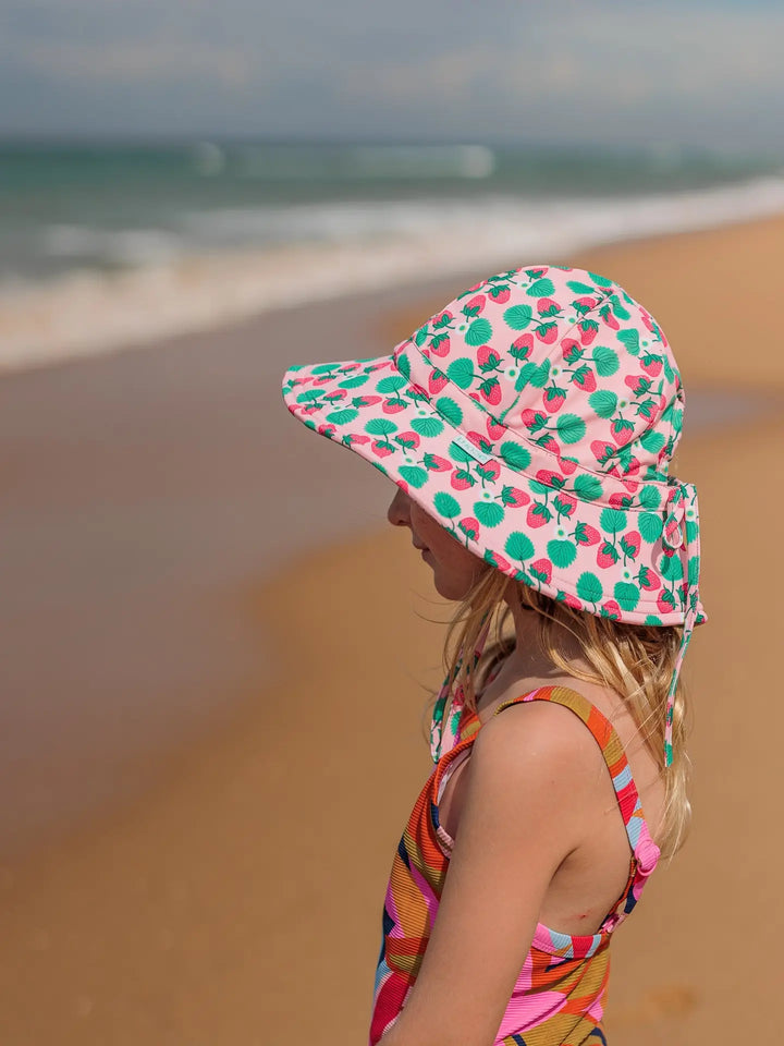 Swim Hat | Wide Brim - Strawberry
