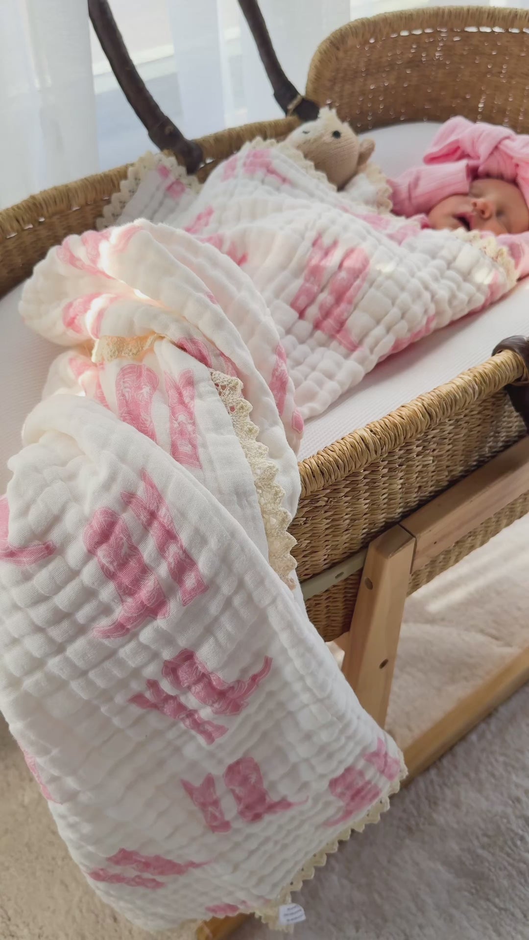 Gauze Lace Blanket | Pink Cowgirl Boots