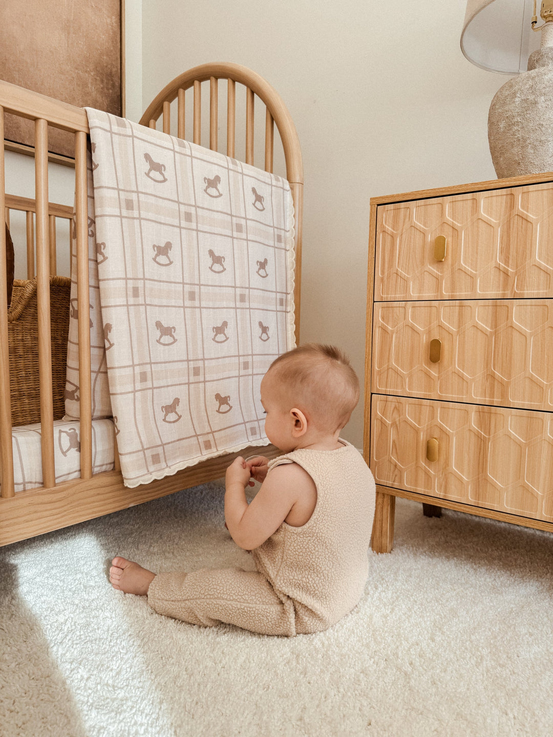 Blanket | Fur Lined - Cot Size - Rocking Horse