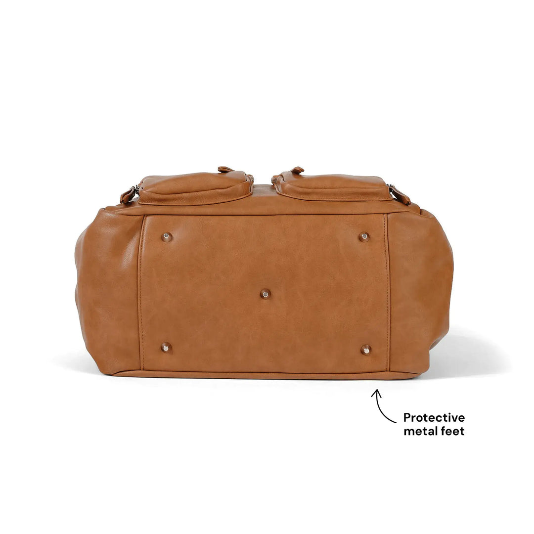 Carry All Nappy Bag - Tan Vegan Leather