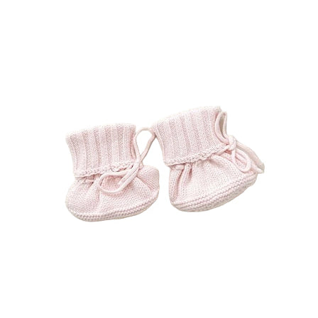 Cuff Newborn Lace Booties - Baby Pink