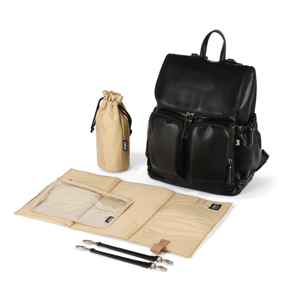 Nappy Backpack | Signature - Black Dimple Vegan Leather