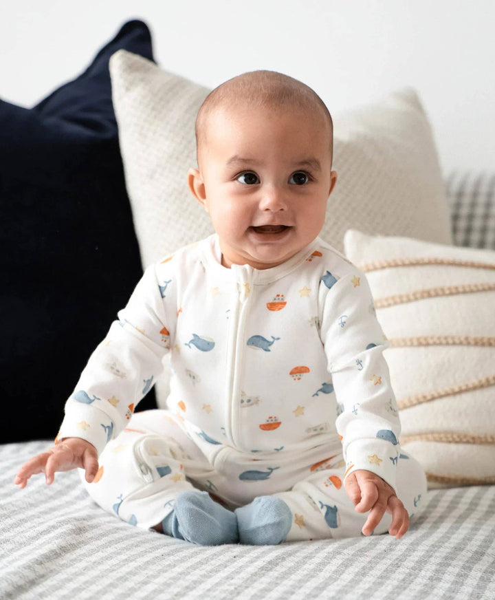 Organic Cotton Growsuit - Sea
