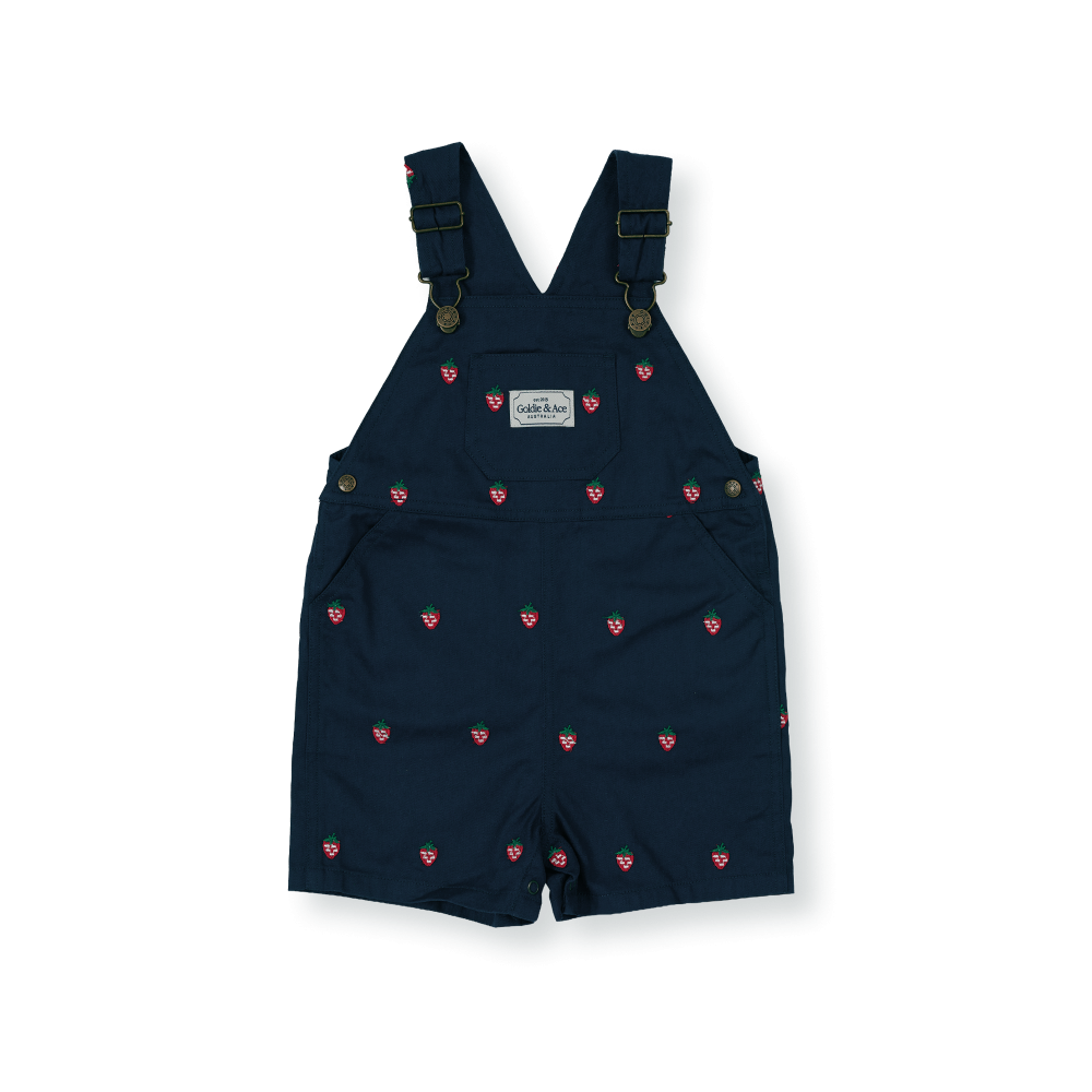 Mini Strawberry Embroidered Burton Overall