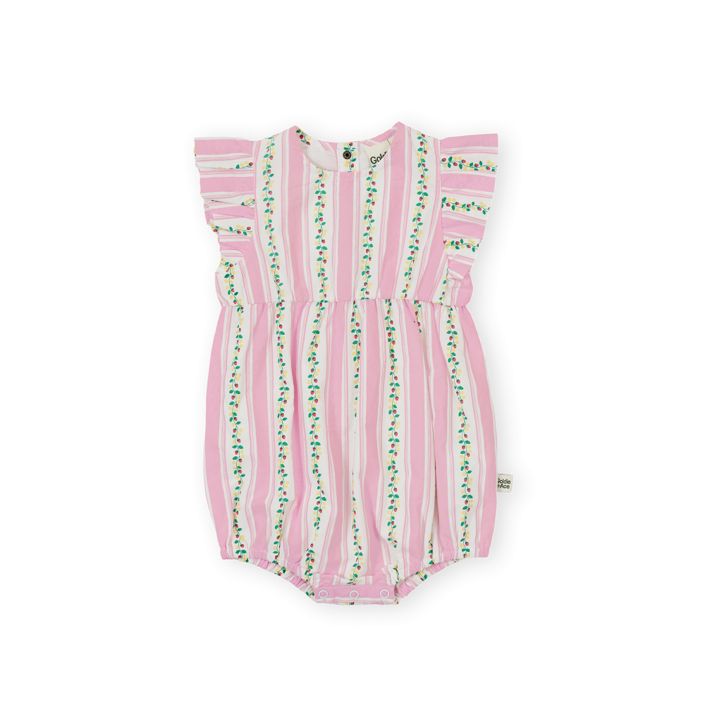 Antique Stripe Strawberry Lani Romper