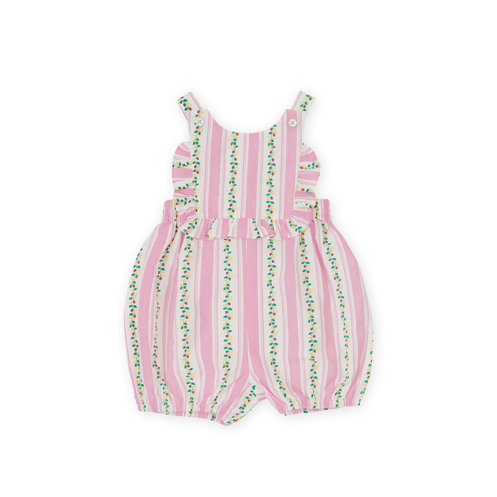 Antique Stripe Strawberry Bubble Romper