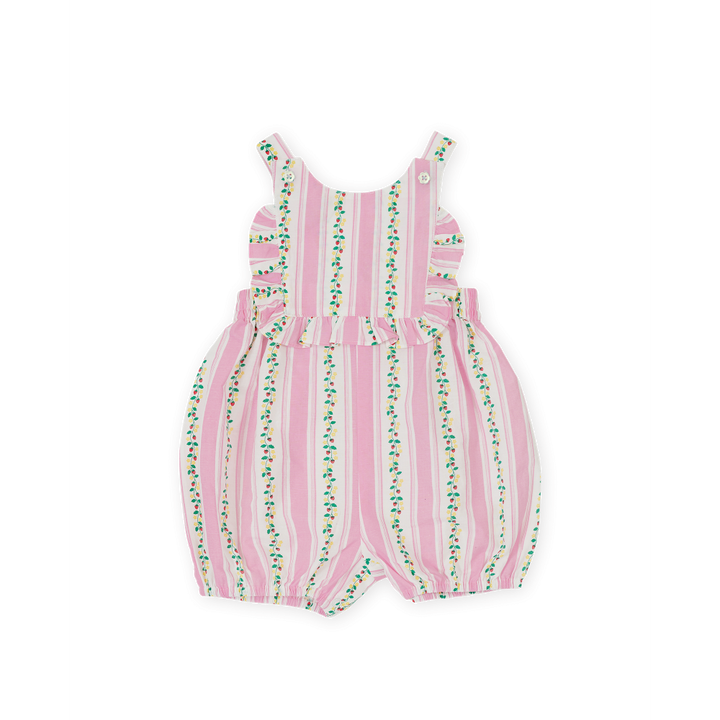 Antique Stripe Strawberry Bubble Romper