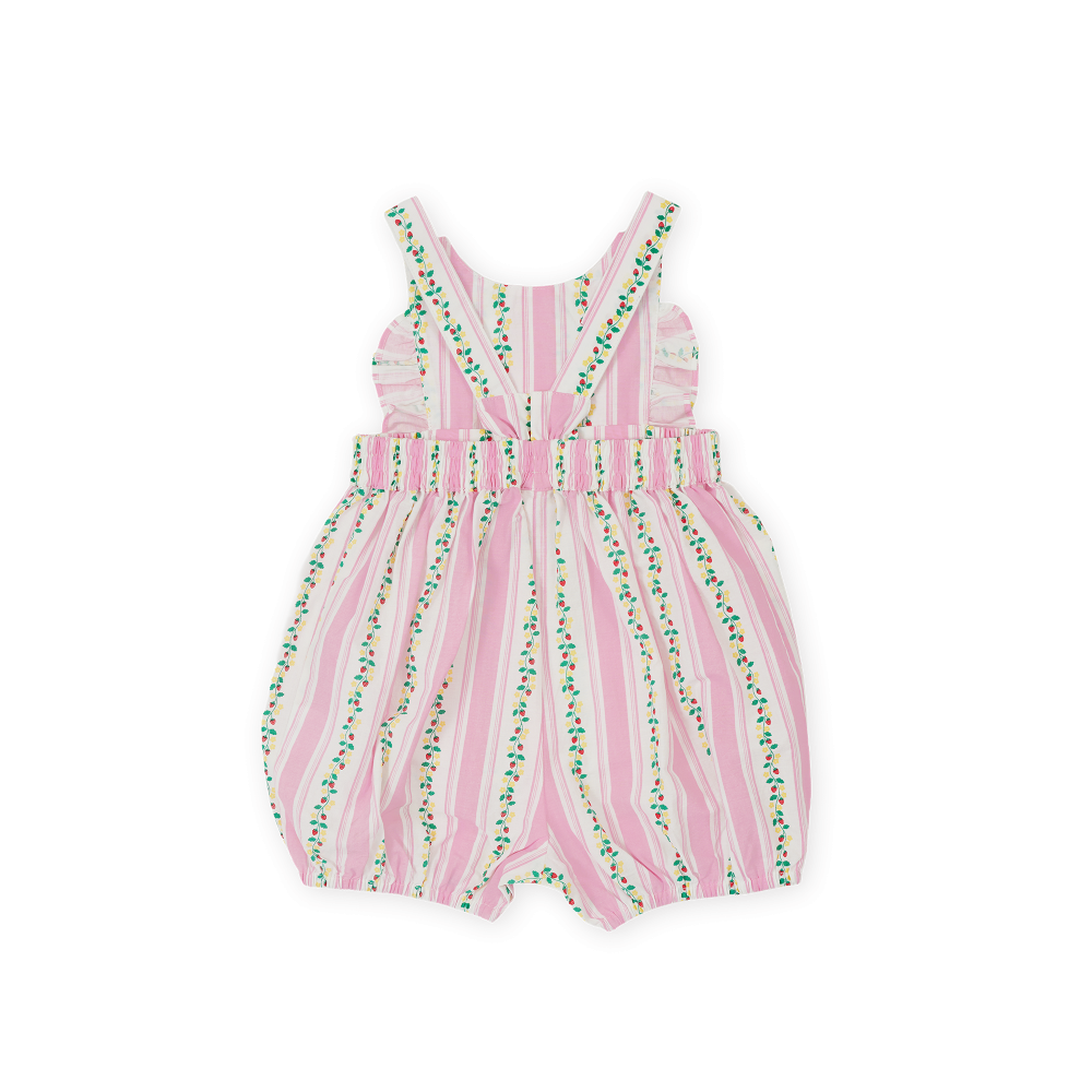 Antique Stripe Strawberry Bubble Romper