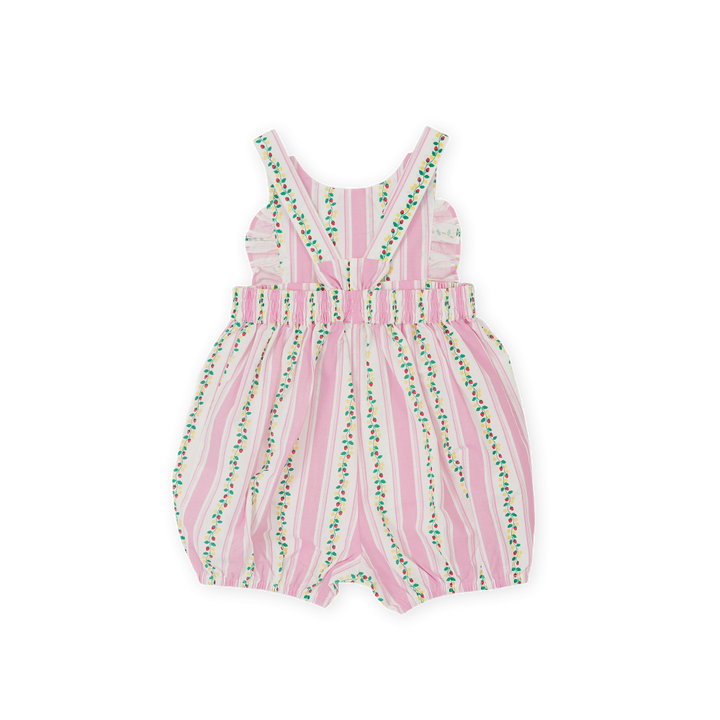 Antique Stripe Strawberry Bubble Romper