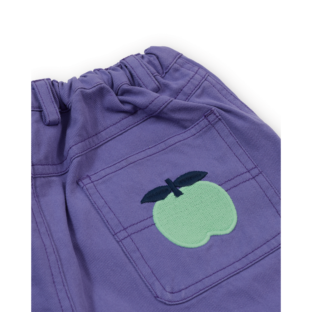 Wide Leg Apple Denim Shorts