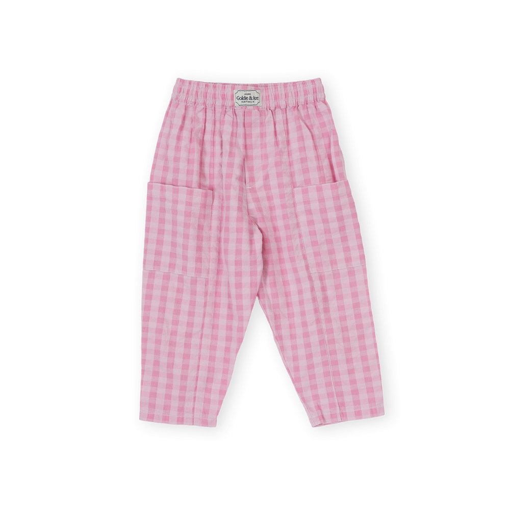 Lightweight Gingham Kit Pocket Pant - Pink