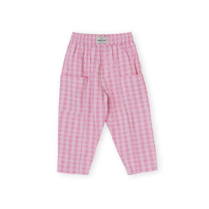 Lightweight Gingham Kit Pocket Pant - Pink