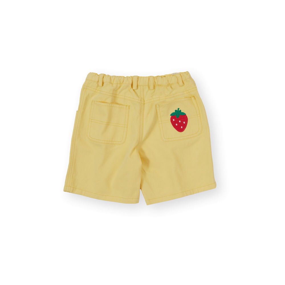 Wide Leg Strawberry Denim Shorts