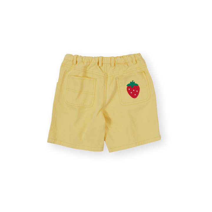 Wide Leg Strawberry Denim Shorts