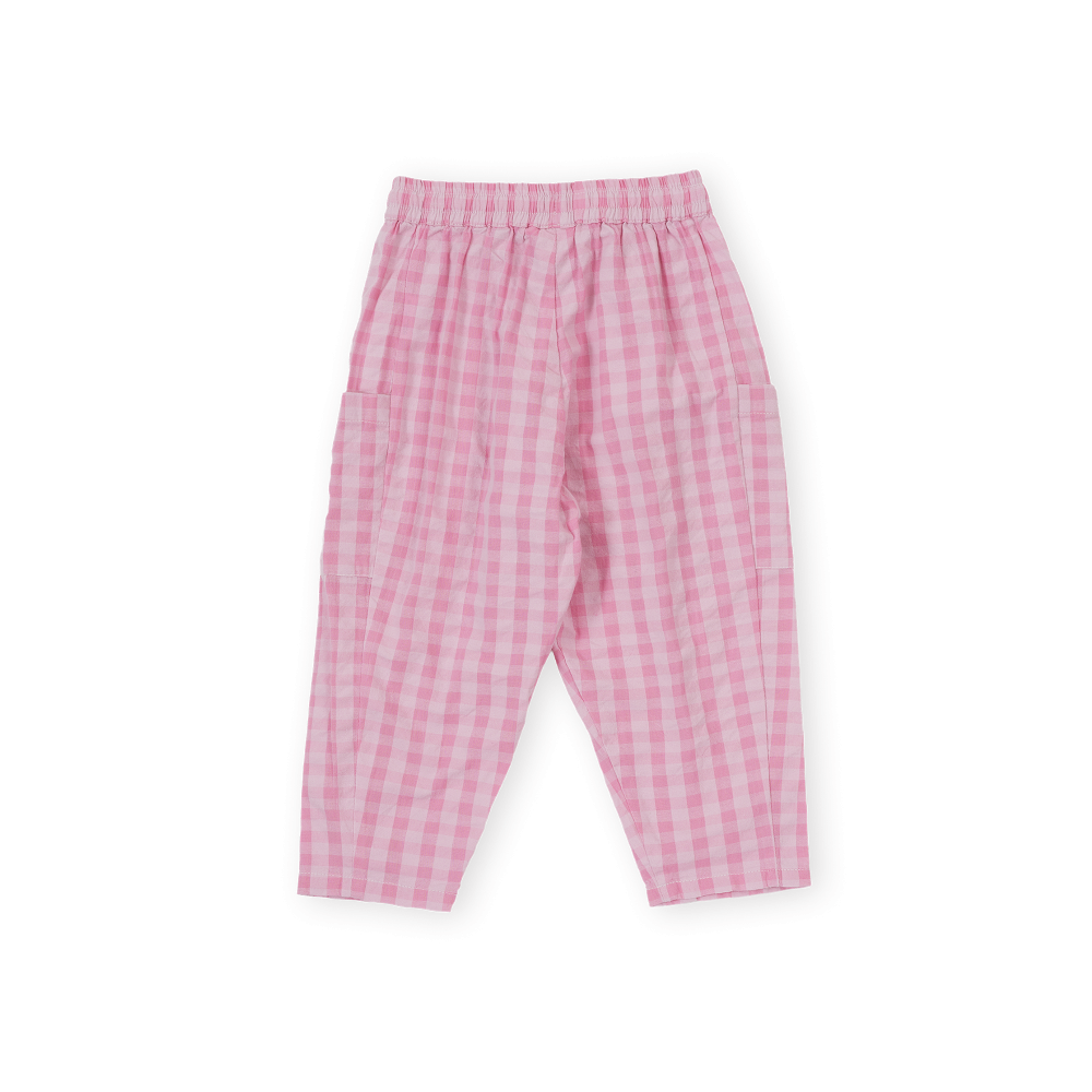 Lightweight Gingham Kit Pocket Pant - Pink