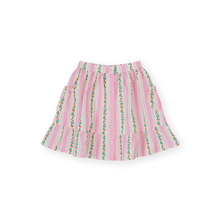 Antique Stripe Strawberry Peplum Skirt