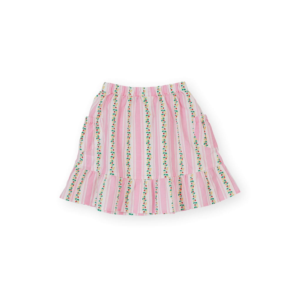 Antique Stripe Strawberry Peplum Skirt