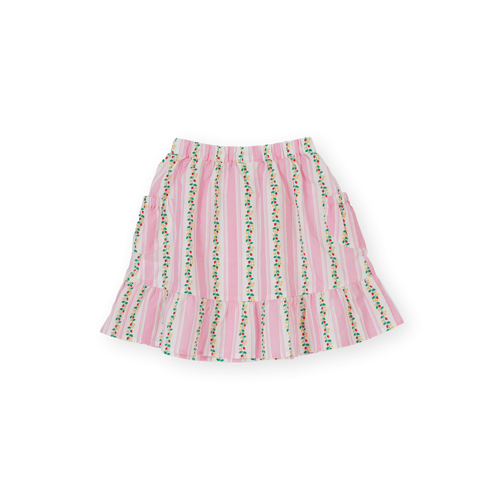 Antique Stripe Strawberry Peplum Skirt