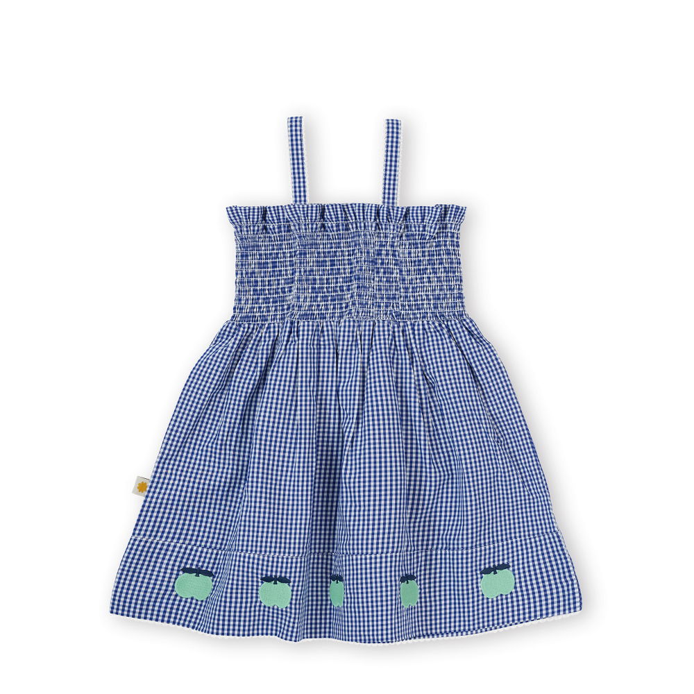 Shirred Gingham Apple Dress