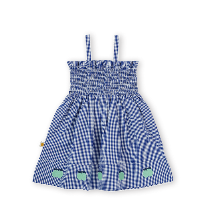 Shirred Gingham Apple Dress