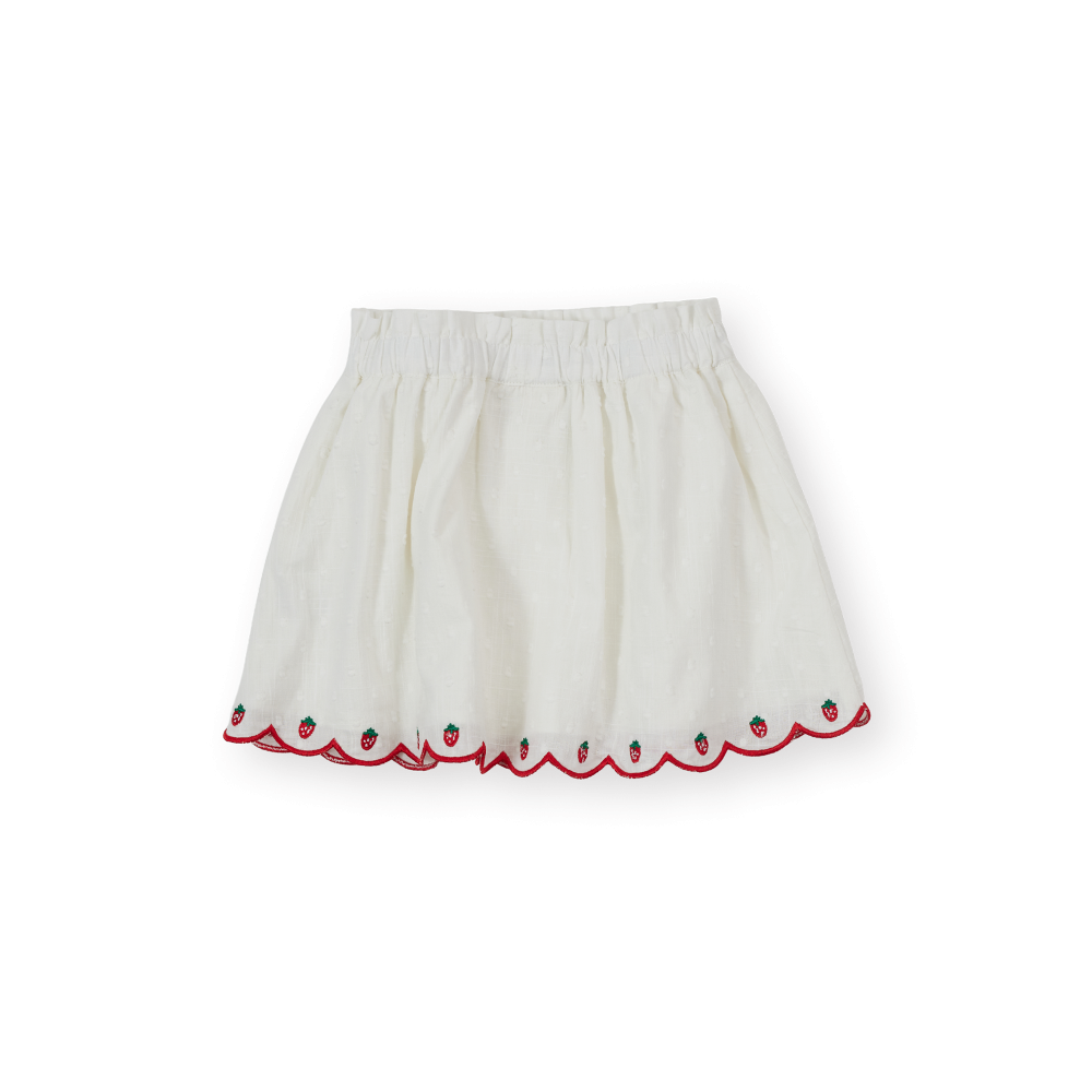Scallop Hem Strawberry Skirt