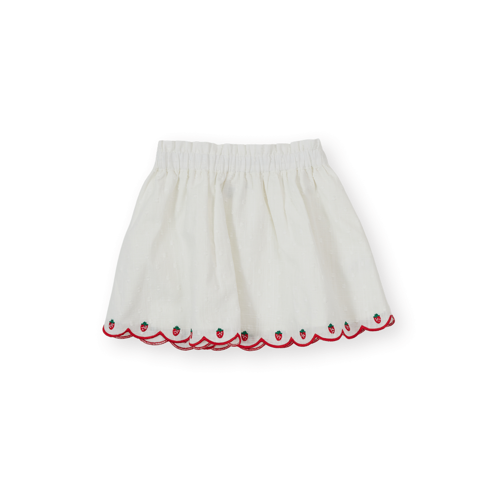 Scallop Hem Strawberry Skirt