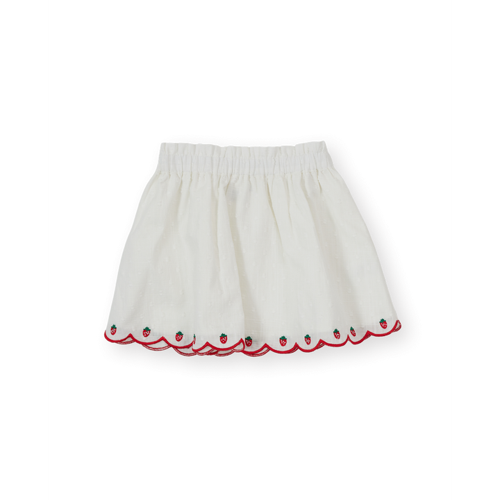 Scallop Hem Strawberry Skirt