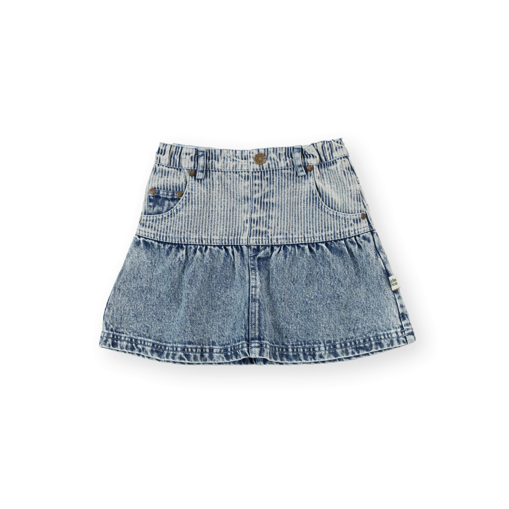 Denim Skirt | Pinstripe Peplum