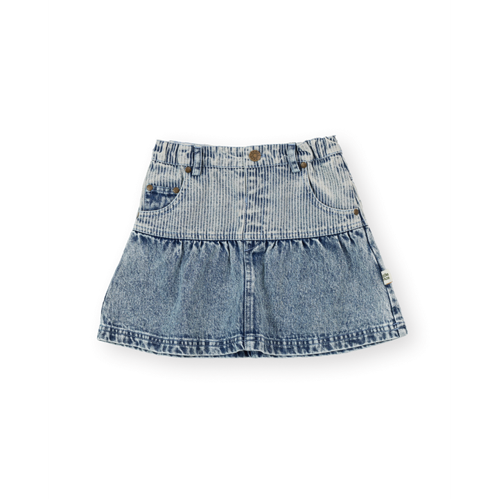 Denim Skirt | Pinstripe Peplum