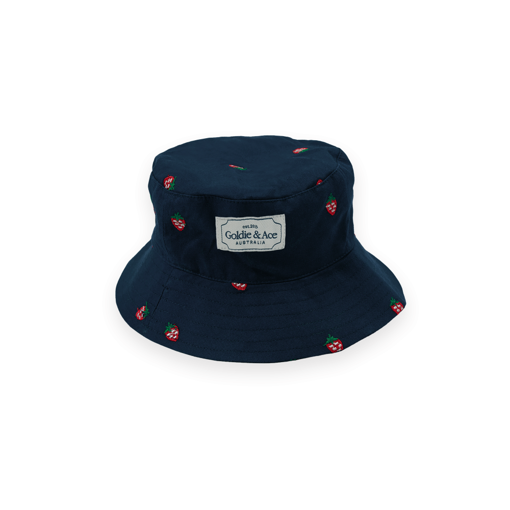 Mini Strawberry Embroidered Bucket Hat