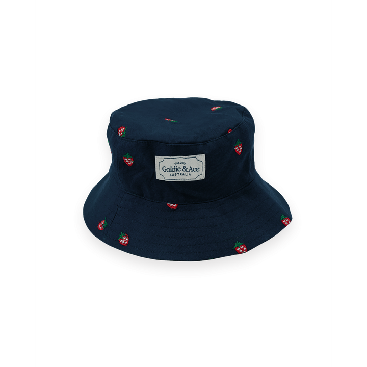 Mini Strawberry Embroidered Bucket Hat