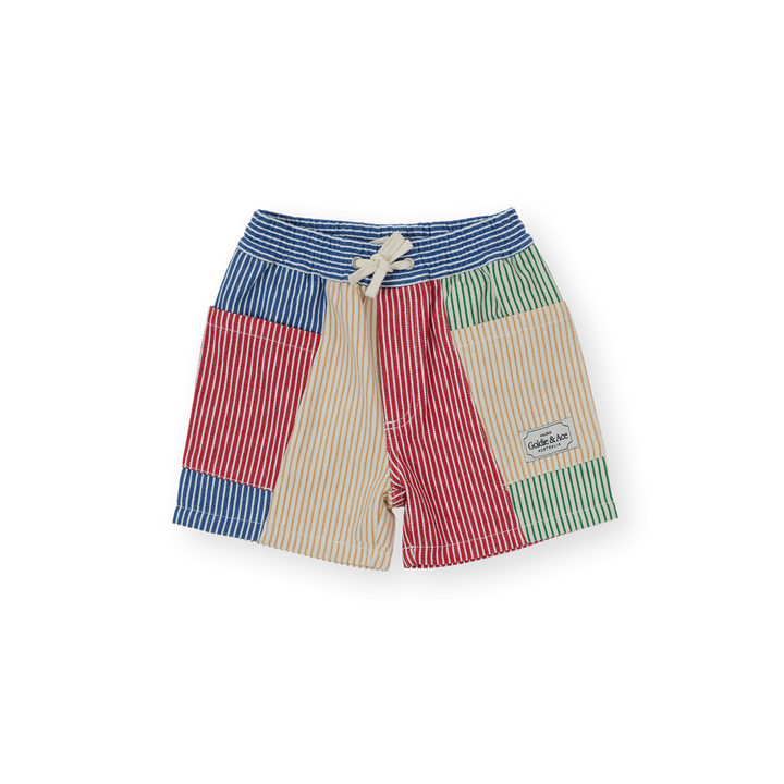 Patchwork Stripe Noah Pocket Shorts