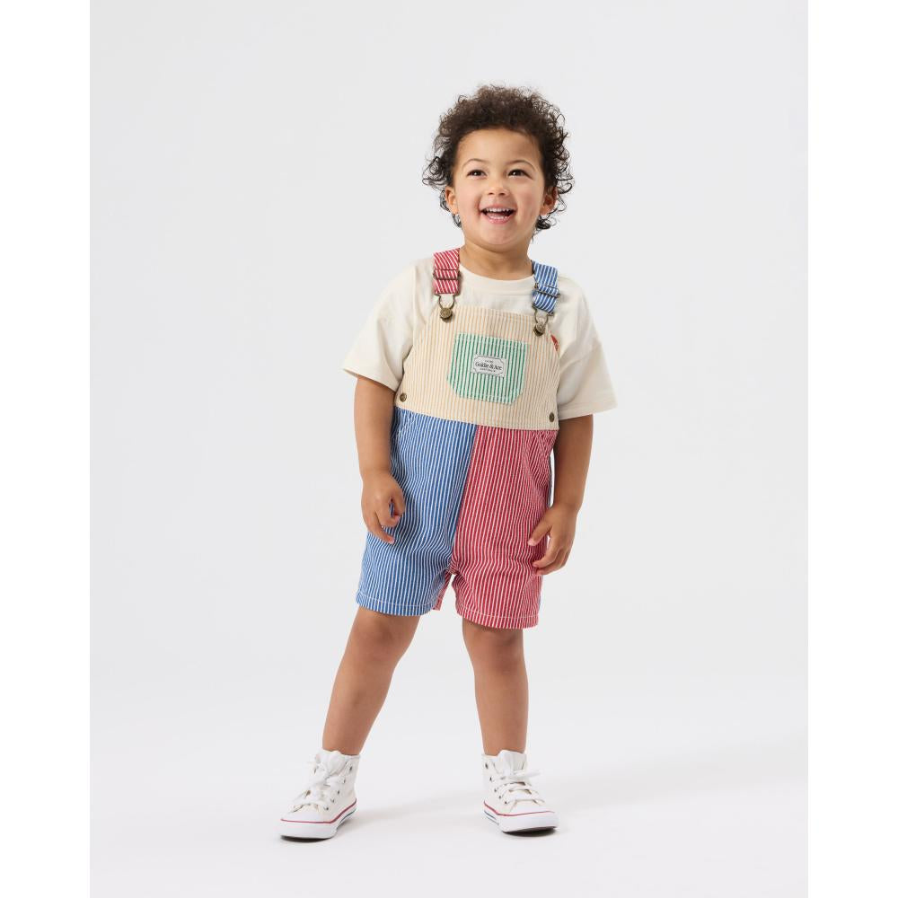 Patchwork Stripe Burton Overalls