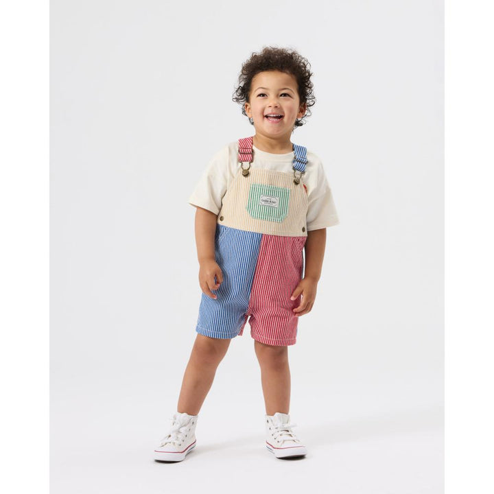 Patchwork Stripe Burton Overalls