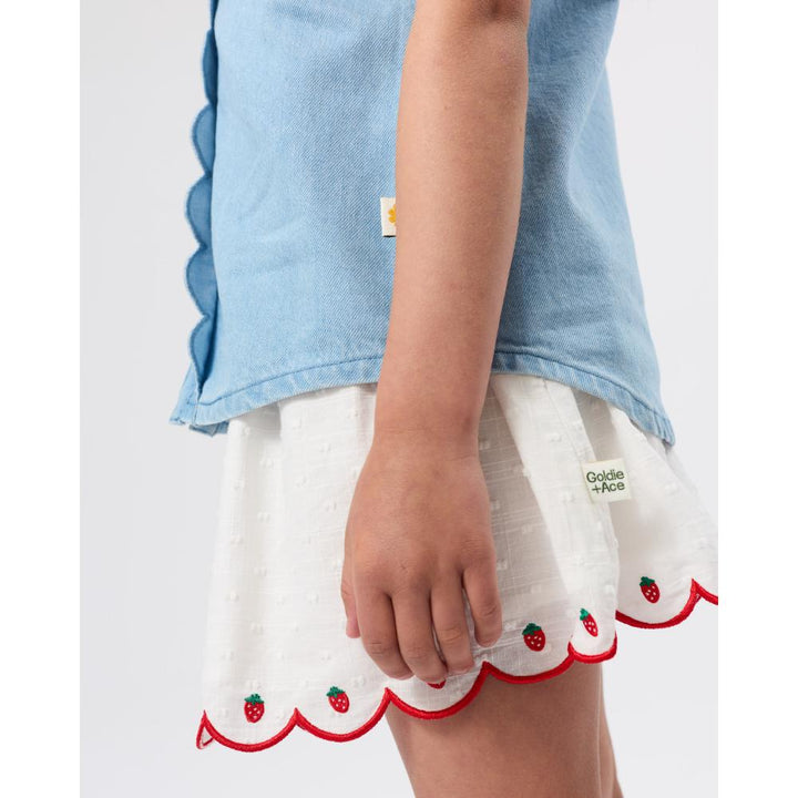 Scallop Hem Strawberry Skirt