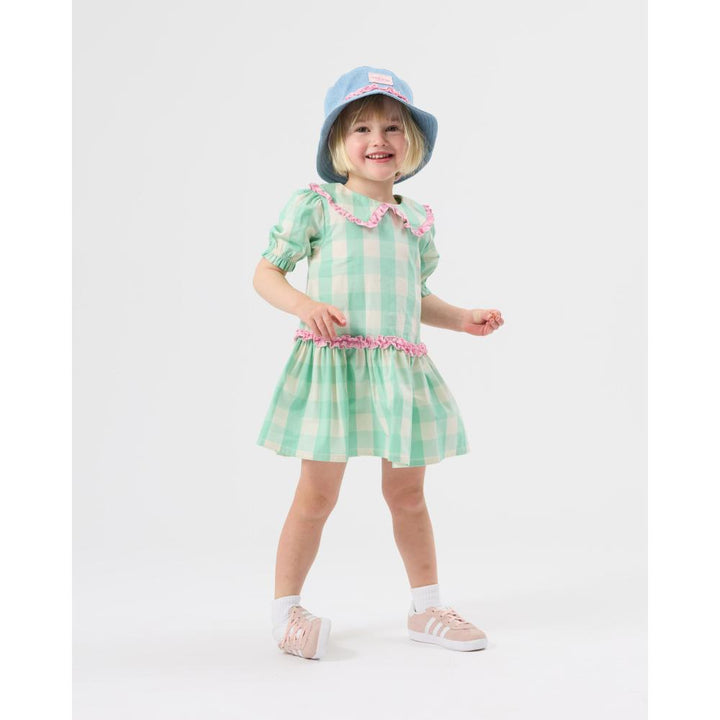 Chambray Gingham Bucket Hat