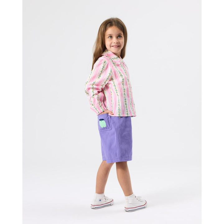 Wide Leg Apple Denim Shorts