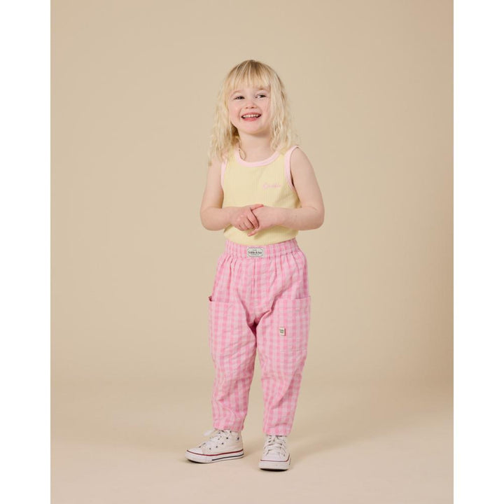 Lightweight Gingham Kit Pocket Pant - Pink