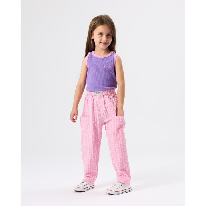Lightweight Gingham Kit Pocket Pant - Pink