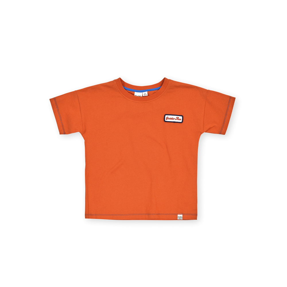 Contrast Stitch T-Shirt Rust
