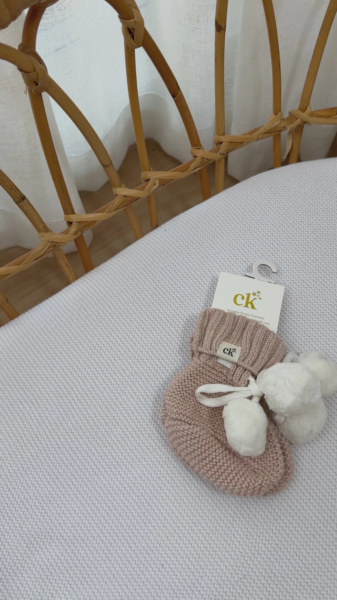 Baby Knit Booties | Biscotti Poms