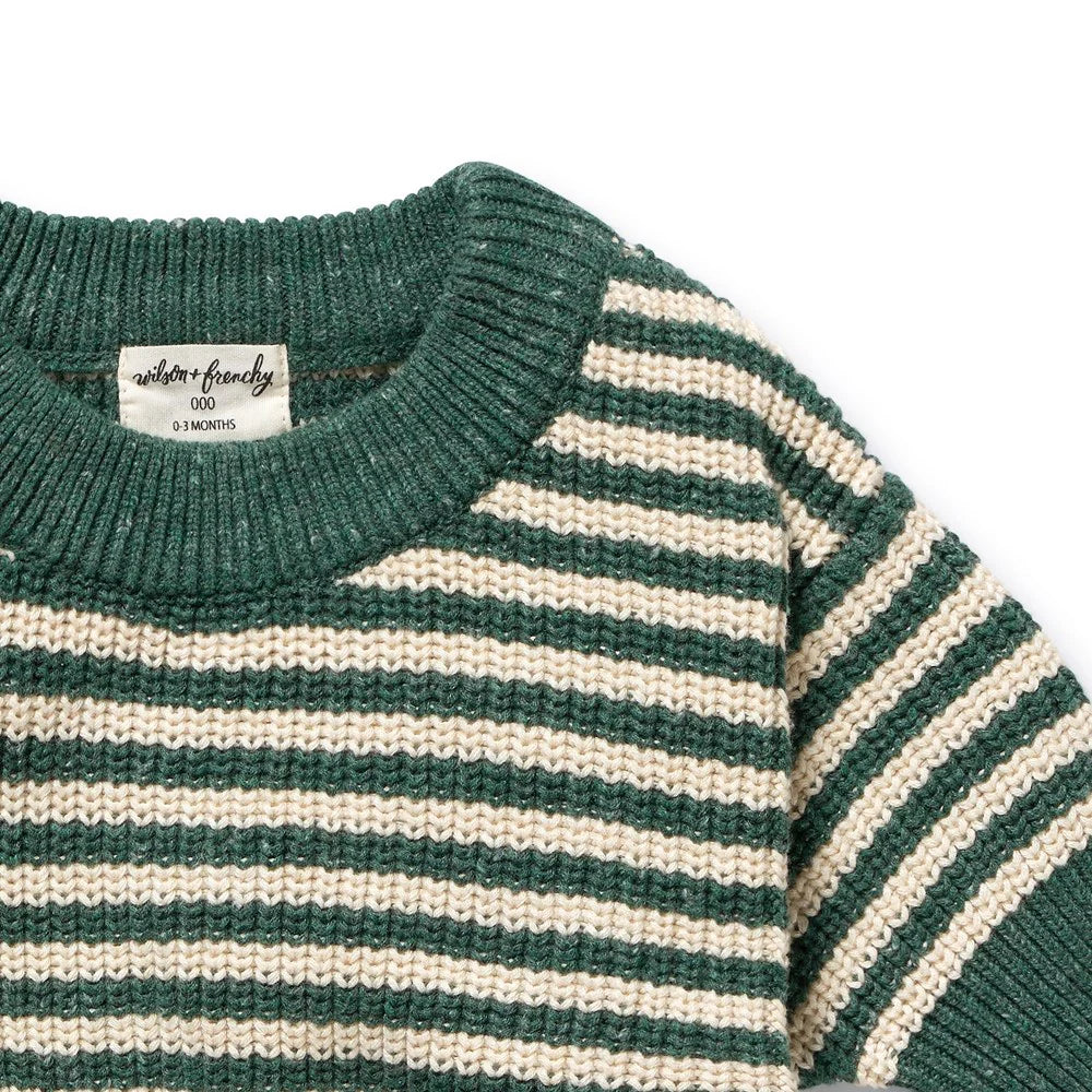 Jumper | Organic Knitted - Clover Stripe