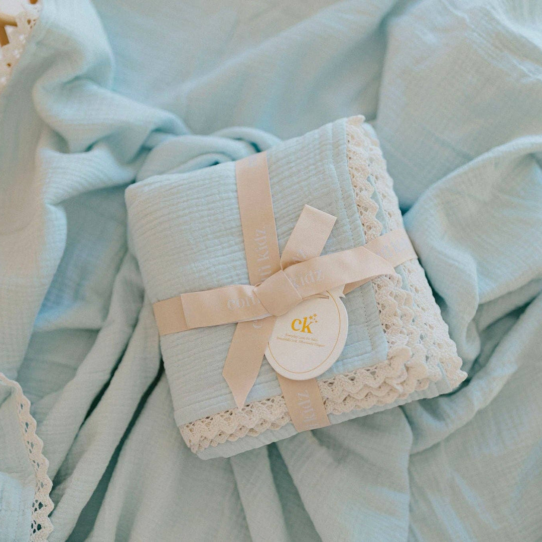 Classic Muslin Blanket | Soft Blue