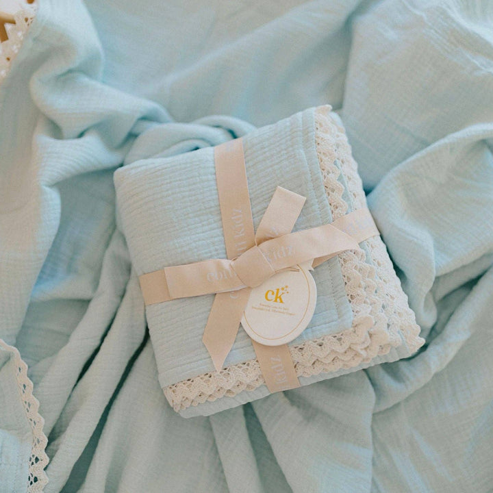 Classic Muslin Blanket | Soft Blue