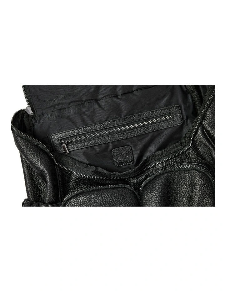 Nappy Backpack | Signature - Black Vegan Leather