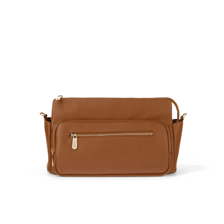 Multitasker Pram Caddy 2.0- Chestnut Brown Vegan Leather
