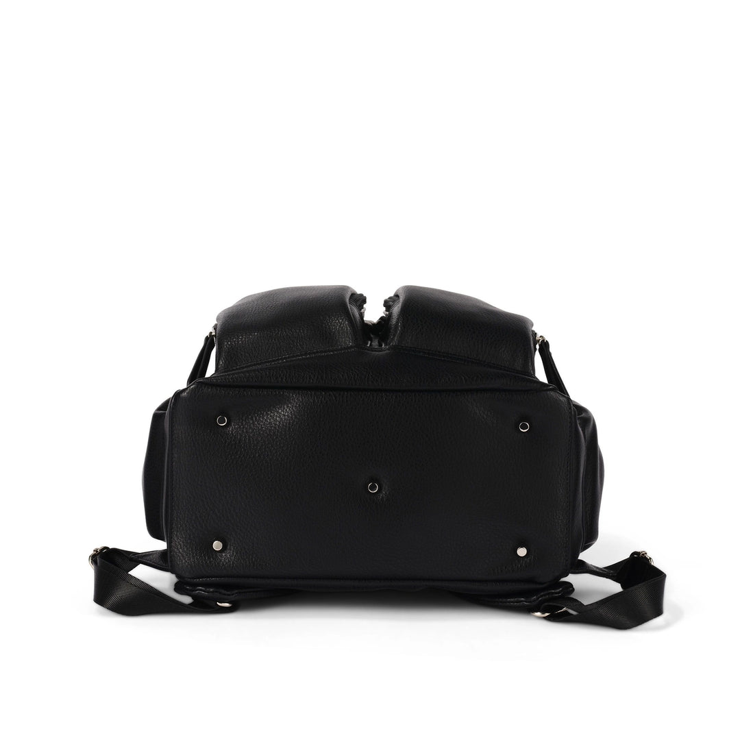Nappy Backpack | Signature - Black Dimple Vegan Leather